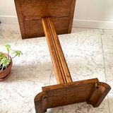 Vintage solid oak saddle plant holder