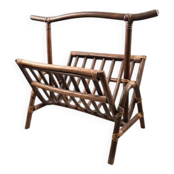 Porte-revues vintage en bois courbé – Structure ajourée – Années 60/70