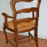Straw armchair style Louis XV oak