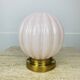 Pink art deco opaline globe wall light, gilded brass base, ceiling light