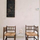 Pair of turned wooden chairs, Netherlands 1940s