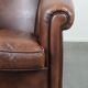 Great luxurious brown cowhide club armchair with matching piping
