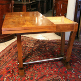 Table console blond walnut design 1930 - 1950 wallet tray
