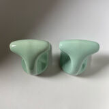 Patères en porcelaine vert pastel