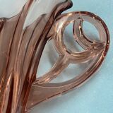 Vase ancien verre rose style coupe a anses