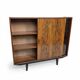 Renovated walnut display cabinet Violetta, 1960s, mid-century