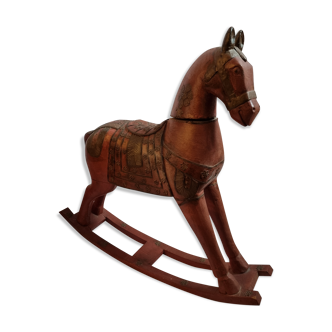 Solid wood rocking horse