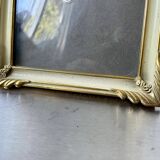 Art deco  metal picture frame 14 cm x 11  convex glass