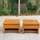 2 vintage 70s Scandinavian style bedside tables in honey oak.