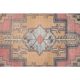 Vintage Turkish Oushak handmade wool cotton pink area rug 106x167