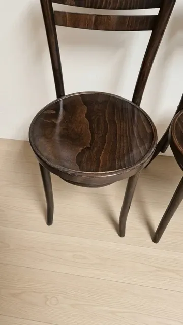 Set of 4 TON wooden dining chairs, 20th century, Czechoslovak, 90 × 46 cm