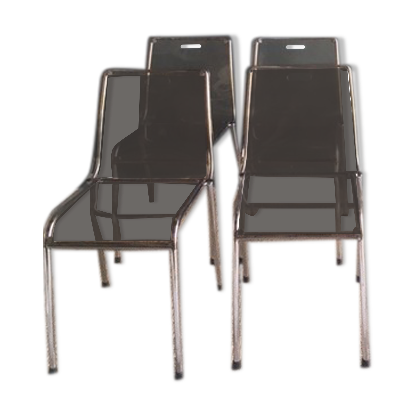 Set of 4 plexiglass chairs