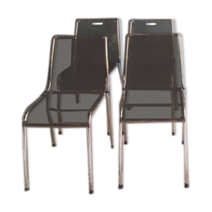 serie 4 chaises plexis