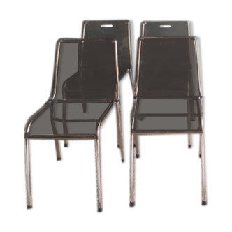 4 plexiglass chairs