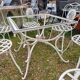 Garden furniture. Wrought iron and ceramic. Italian handcrafted.