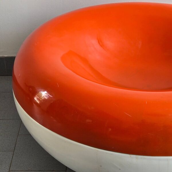 Fauteuil vintage oscillant 1960 Charles Zublena Les Plastiques de Bourgogne 60s