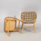 Pair of lounge armchairs in Scottish fabric 1950s Sweden