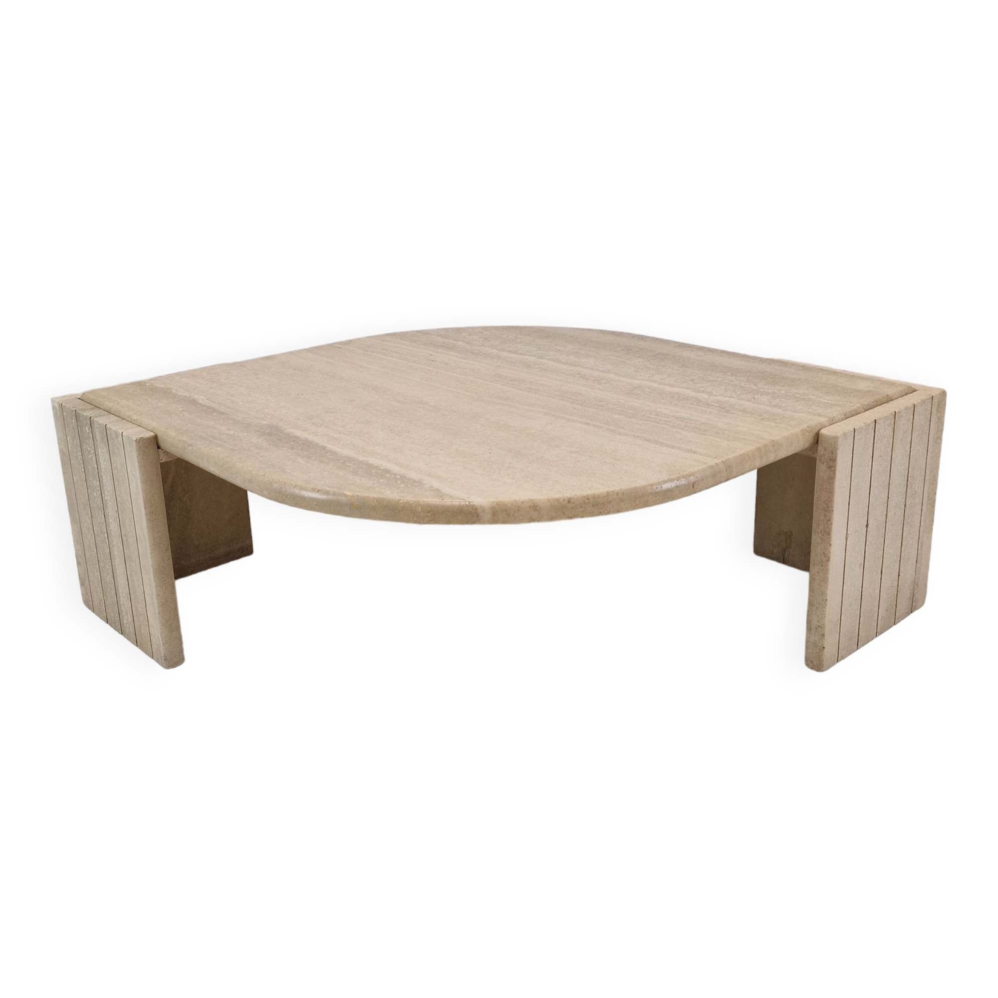 Italian Coffee Table in Travertine, 1980s