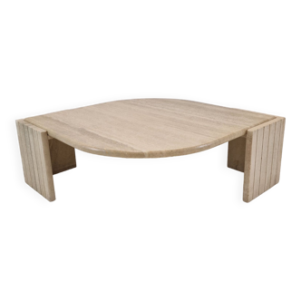 Italian Coffee Table in Travertine, 1980s