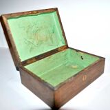 Boite coffret ancien en marqueterie de bois