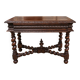 table bureau de style Renaissance / Henri II en chêne massif richement scul