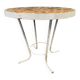 Vintage round French garden table with French "Tomettes" tiled top, 1960s