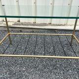 Vintage glass and brass coffee table