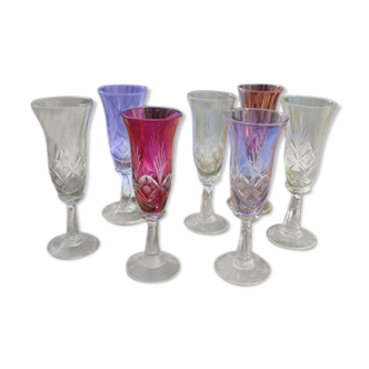 Engraved glass champagne flutes