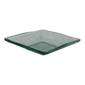 Plateau carré vintage en verre strié