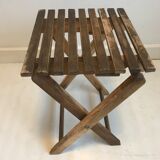 Wooden folding stool