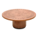 Round vintage brutalist coffee table by VAD Trævarefabrik with copper top