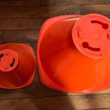 2 tabourets vintage orange Pola