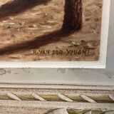 Signed painting The port of Antibes