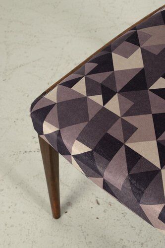 Chaises en tissu violet, ensemble de 2