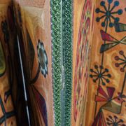 Screen decorated with wool threads, “Huichol” art, Sofia Ribeira, 124 cm