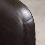 Italian Vintage Chocolate Brown Leather Office Chair