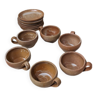 Speckled stoneware coffee service