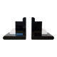 Geometric bookends in black marble and white stone – Art Deco style