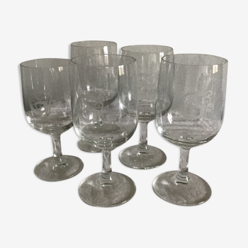 5 glasses old Crystal monograms