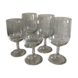 5 glasses old Crystal monograms