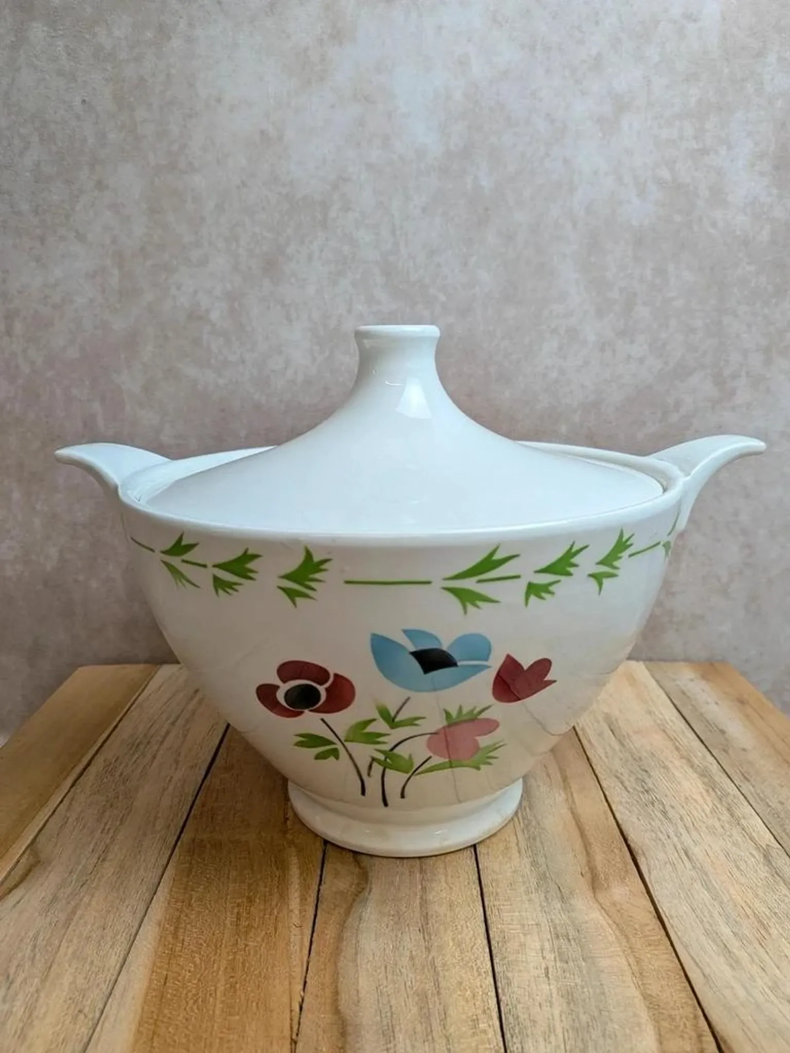 Antique ironstone soup tureen Digoin Sarreguemines – Poupette model – Vintage