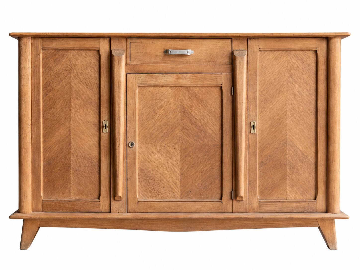 Large Art Deco oak buffet – Chevron veneer