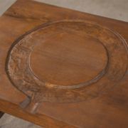 Brutalist coffee table in elm from the 1950s.