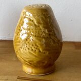 Salt and pepper in saffron yellow ceramic