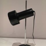 Adjustable lamp in black lacquered metal and chrome. French work. Circa 1970.