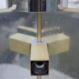 Ceiling lamp in chromed aluminum and brass, 1970