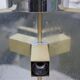 Ceiling lamp in chromed aluminum and brass, 1970
