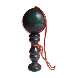 Bilboquet old wooden blue - 70s