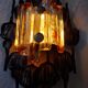 Brutalist glass and iron wall lamp from the 60s