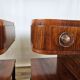 Pair of Art Decò bedside tables in walnut and thuja